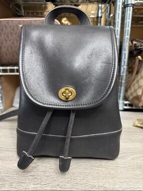 Coach Vintage Mini Leather Backpack in Black